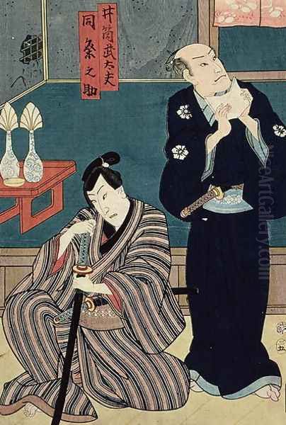 Two actors as Izutu Budayu and Izutsu Matsurinosuke, 1857 - view 1