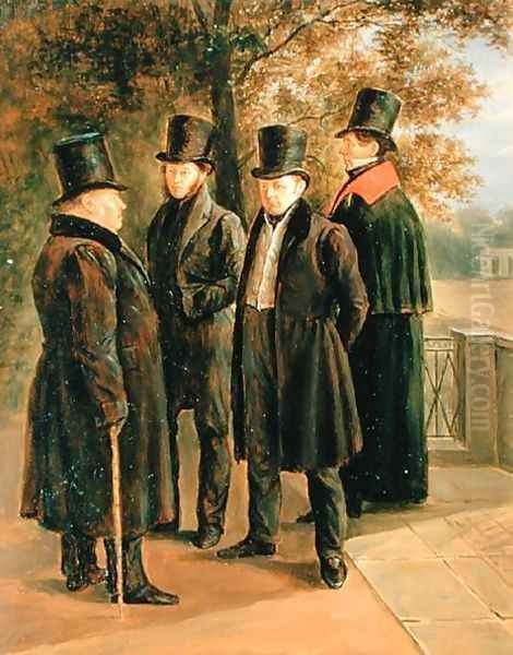 The Poets Aleksandr Pushkin 1799-1837, Ivan Krylov 1768-69-1844, Vasily Zhukovsky 1783-1852 and Nicolai Gnedich 1784-1833 - view 1