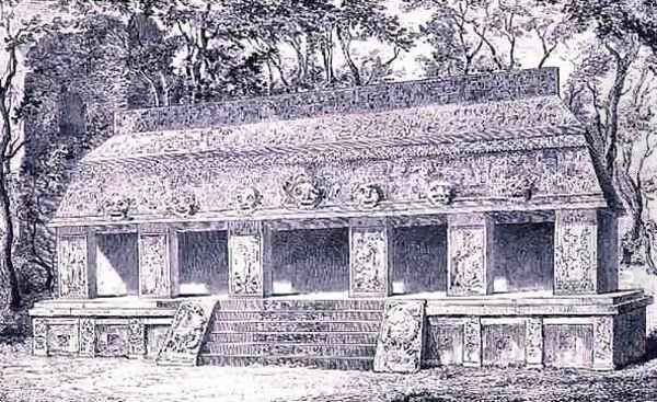 Restoration of the Inner Wing of the Palace at Palenque, from The Ancient Cities of the New World, by Claude-Joseph-Desire Charnay, pub. 1887 - view 1