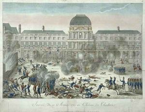 Chateau des Tuileries, 10th August 1792, engraved by Jourdan Chateau des Tuileries, 10th August 1792, engraved by Jourdan