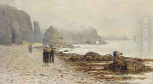 Mussel gathering at Auchmith, Fifeshire