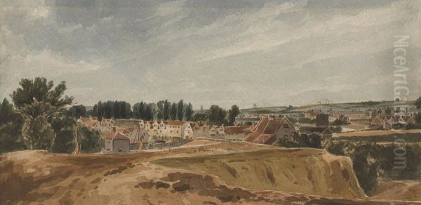 View near Bishopsgate Bridge with Cow Tower, looking towards Mousehold - view 1