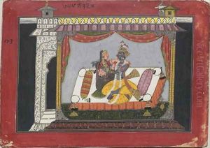 The Hero Who Loves Another Mans Wife, from Basohli, in the Punjab Hills, c.1660-70 by The Basohli Master