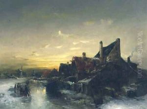 Children Playing on the Ice by Desire Tomassin