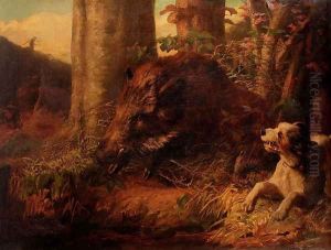 The Boarhunt by Louis Benoit Antoine Tuerlincks