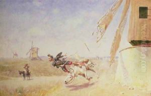 Don Quixote and the Windmill by Francisco J. Torrome
