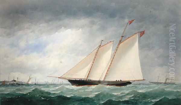 Schooner Yacht off Ryde, Isle of Wight - view 1