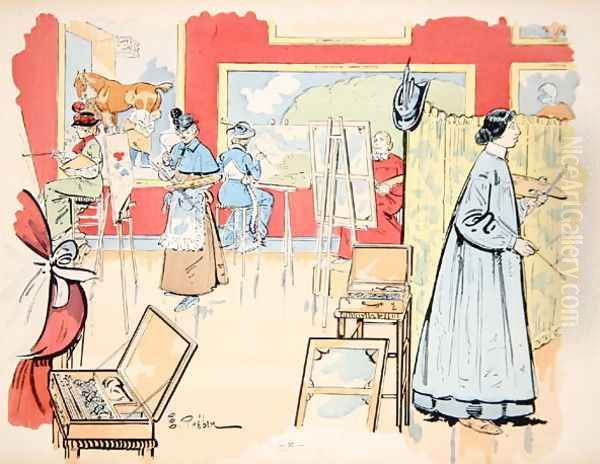 Ladies attending a painting class, 1902 - view 1