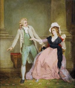 Mr Bannister And Miss Collins In A Scene From by Francis Wheatley