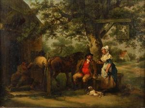 Travellers Outside A Tavern by Francis Wheatley