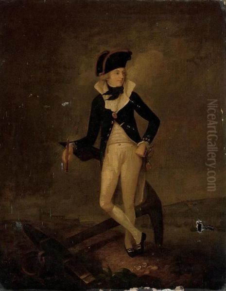 Portrait Of A Naval Officer, Full-length, In Uniform, A Telescope In His Right Hand - view 1