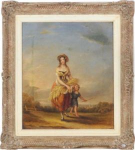 Mother And Child In A Pastoral Scene by Francis Wheatley