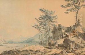 View Of Coniston Water, Cumbria, With Figures And A Farm-cart In The Foreground View Of Coniston Water, Cumbria, With Figures And A Farm-cart In The Foreground