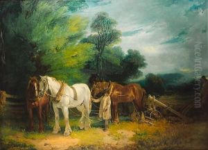 A Ploughman And His Team By A Wood
