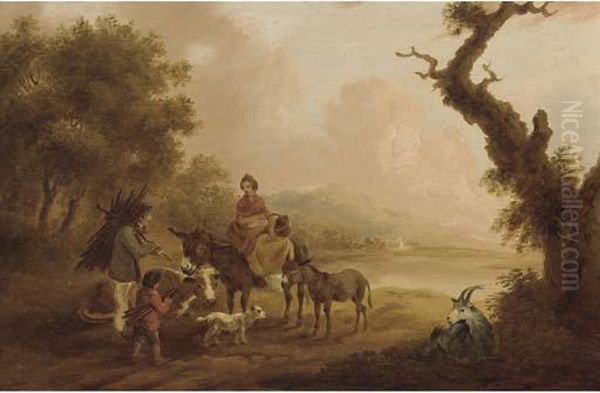 Figures Conversing On A Track - view 1