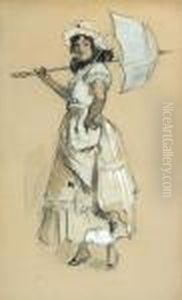 A Woman With A Parasol by James Abbott McNeill Whistler