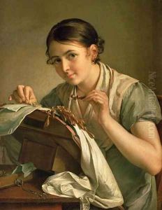 The Lacemaker, 1823 by Vasili Andreevich Tropinin