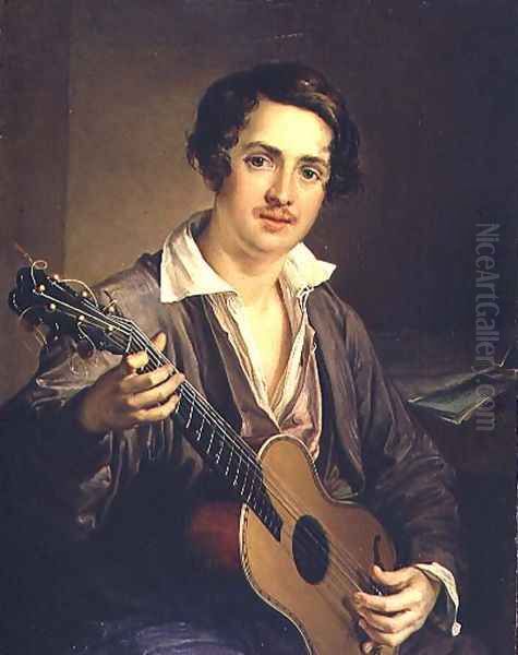 The Guitar Player: Portrait of the Virtuoso Guitarist Vladimir Ivanovich Morkov 1803-64 1839 - view 1