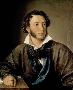 Portrait of Alexander Pushkin 1799-1837 by Vasili Andreevich Tropinin