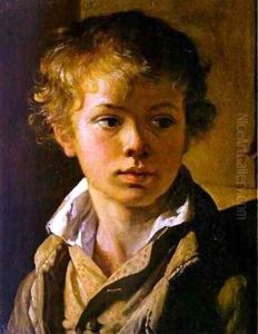 Head Of A Boy Portrait Of Av Tropinin 1818 by Vasili Andreevich Tropinin