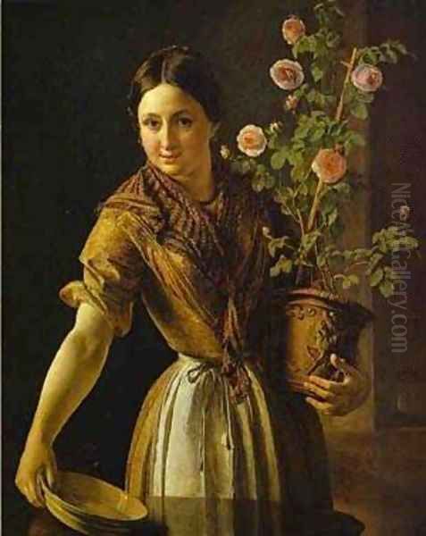 Girl With A Pot Of Roses 1850 - view 1