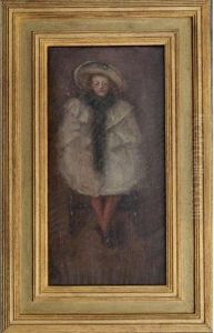 Portrait Study Of A Child In A White Dress And Bonnet