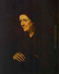 Old Woman With A Hen (Portrait Of The Artists Wife) 1856 by Vasili Andreevich Tropinin