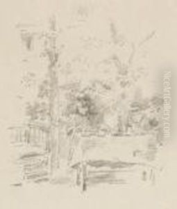 Tete-a-tete In The Garden by James Abbott McNeill Whistler