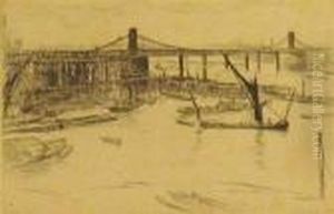 Old Hungerford Bridge by James Abbott McNeill Whistler