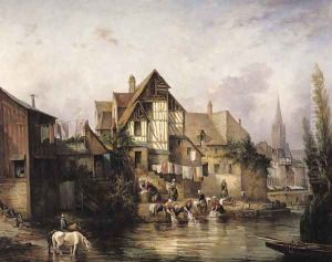 The Petits Murs Wash-House by Victor Theophile Tesniere