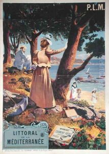 Poster advertising the P.L.M. Railway Paris-Lyon-Mediterranee to the Mediterranean coast, before 1899 by Henri-Garnier Tanconville