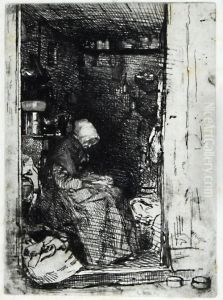 Vieille Aux Loques (k21) by James Abbott McNeill Whistler