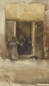 Figures In A Doorway by James Abbott McNeill Whistler