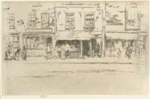 The Fish-shop, Busy Chelsea (k. 264) by James Abbott McNeill Whistler