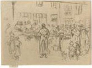 Fish-market, Ostend (k. 349) by James Abbott McNeill Whistler