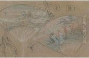 Fans And Figures: A Double Sided Drawing by James Abbott McNeill Whistler