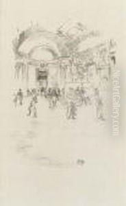 The Long Gallery, Louvre; And Tete-a-tete by James Abbott McNeill Whistler