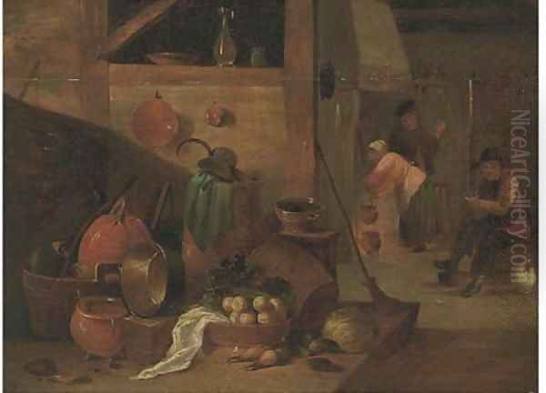 A kitchen interior with peasants - view 1