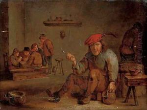 A peasant smoking and drinking in a tavern