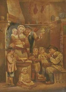 A peasant family in a tavern