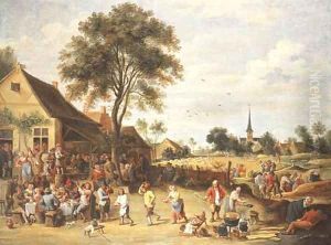 A wedding feast outside a village inn