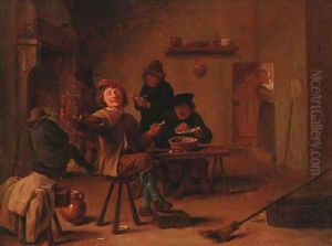 Peasants merrymaking in a tavern interior by David The Younger Teniers