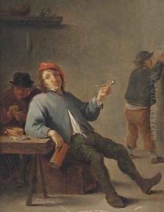 A boor smoking in an interior