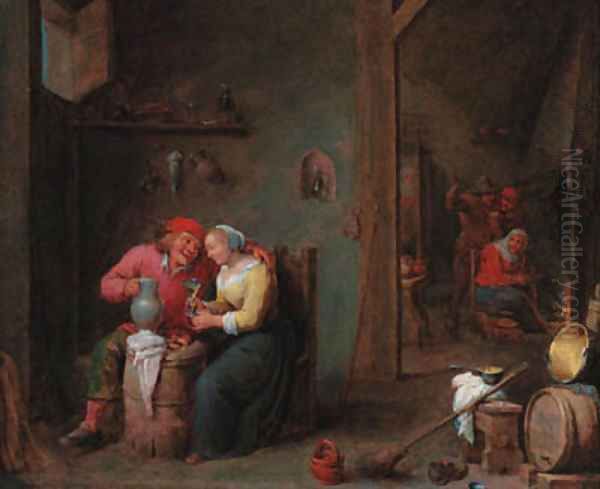A courting couple in an inn - view 1