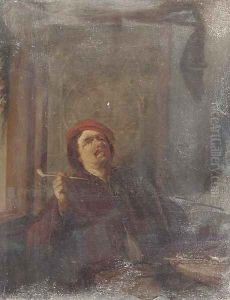 A boor smoking a pipe