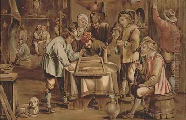 A game of backgammon - view 1