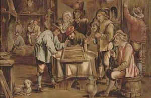 A game of backgammon