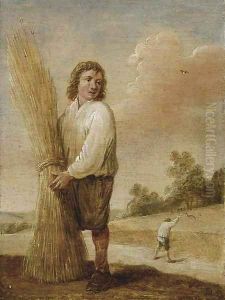 A harvester in a landscape by David The Younger Teniers