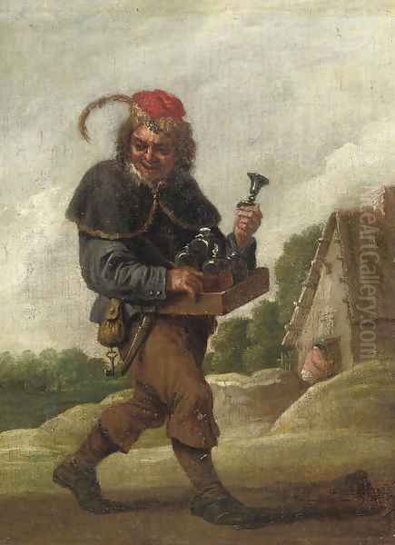 A pedlar on a track - view 1