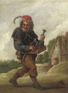 A pedlar on a track